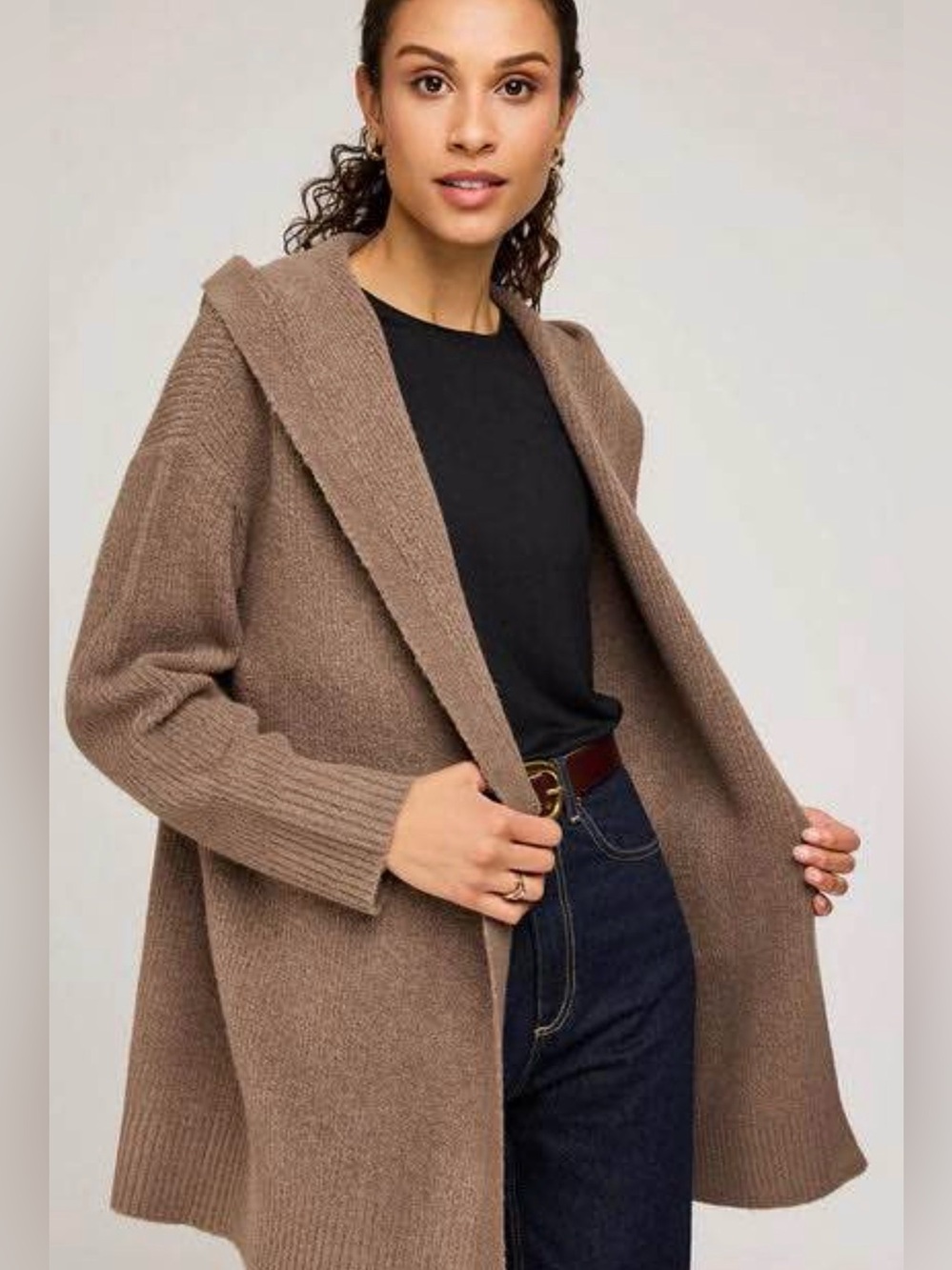 GENTLE FAWN “Ilana” Hooded Open-Front Cardigan - NWT Medium